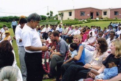 Dr B.K. Sharma thanking volunteers for their work at Snehalaya (2008)